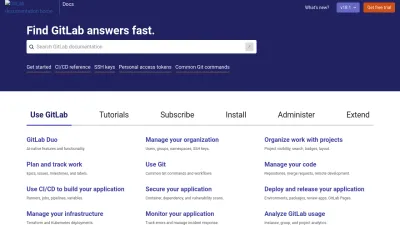 Screenshot of Docs.gitlab.com