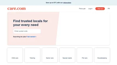Screenshot preview of care.com