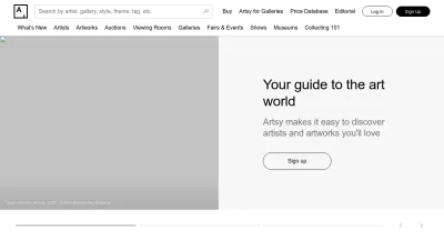 Screenshot of Artsy.net