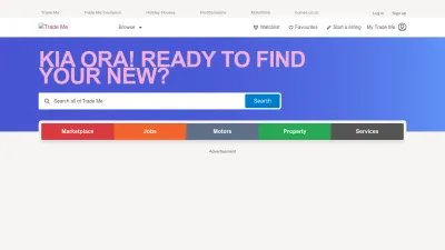 Screenshot of Trademe.co.nz
