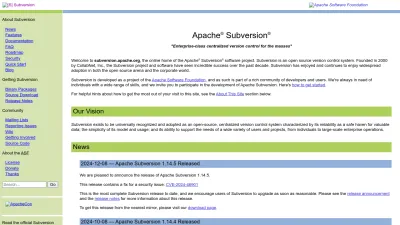 Screenshot preview of subversion.apache.org