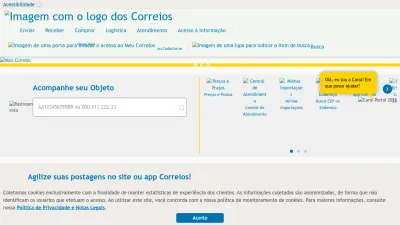 Screenshot of Correios.com.br
