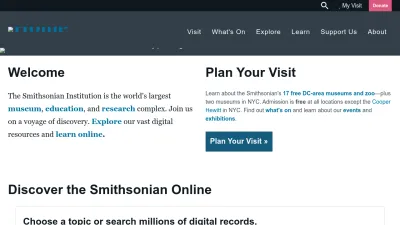 Screenshot of Si.edu