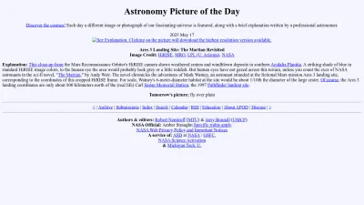Screenshot of Apod.nasa.gov