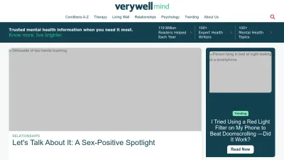Screenshot of Verywellmind.com