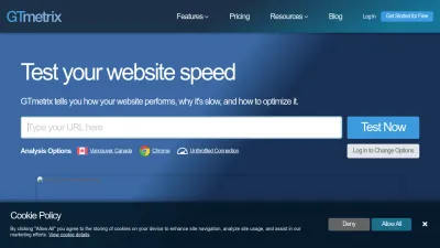 Screenshot of Gtmetrix.com