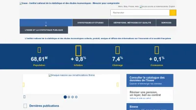 Screenshot of Insee.fr