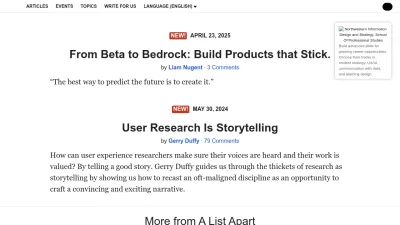 Screenshot preview of alistapart.com
