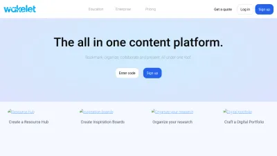 Screenshot of Wakelet.com