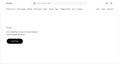 Screenshot of Fender.com