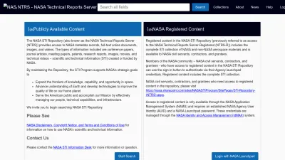 Screenshot preview of ntrs.nasa.gov