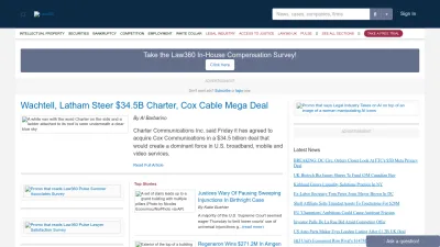 Screenshot of Law360.com