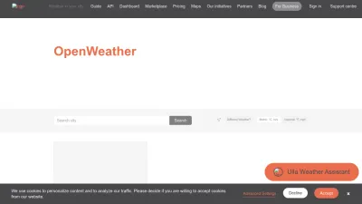 Screenshot of Openweathermap.org