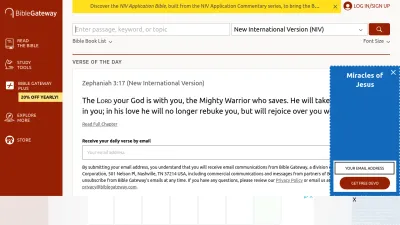 Screenshot of Biblegateway.com