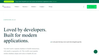 Screenshot preview of mongodb.com