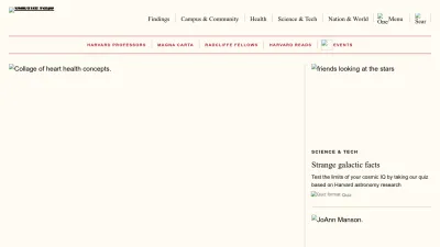 Screenshot of News.harvard.edu