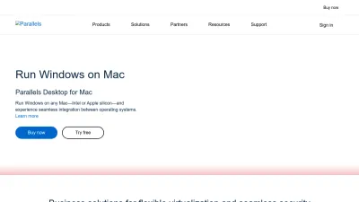 Screenshot of Parallels.com