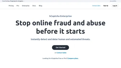 Screenshot preview of hcaptcha.com