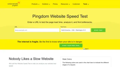 Screenshot of Tools.pingdom.com
