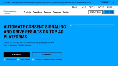 Screenshot preview of cookiebot.com