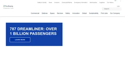 Screenshot preview of boeing.com