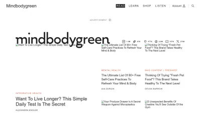 Screenshot preview of mindbodygreen.com