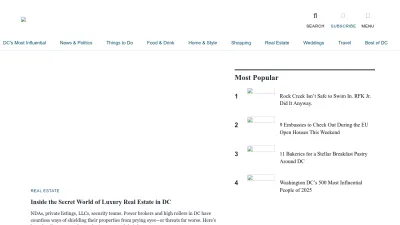 Screenshot of Washingtonian.com