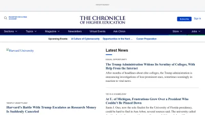 Screenshot of Chronicle.com