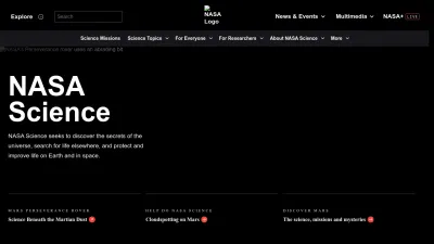 Screenshot preview of science.nasa.gov