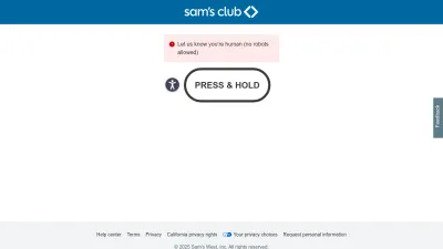 Screenshot preview of samsclub.com