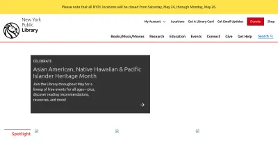 Screenshot of Nypl.org