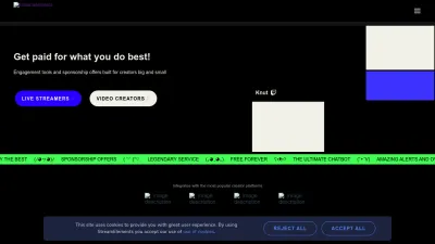 Screenshot of Streamelements.com
