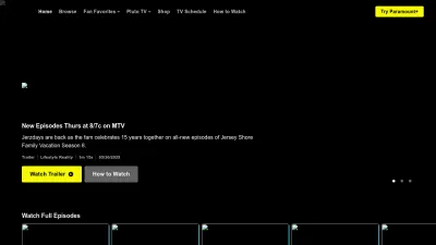 Screenshot preview of mtv.com