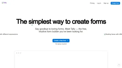 Screenshot preview of tally.so