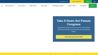 Screenshot preview of rainn.org