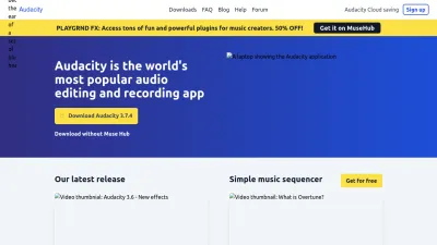 Screenshot preview of audacityteam.org