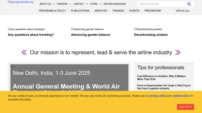 Screenshot preview of iata.org