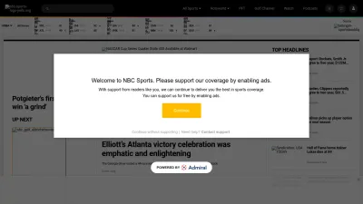 Screenshot preview of nbcsports.com