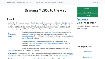 Screenshot of Phpmyadmin.net