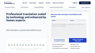 Screenshot of Translate.com