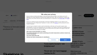 Screenshot preview of politico.eu
