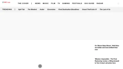 Screenshot of Nme.com