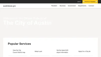 Screenshot of Austintexas.gov