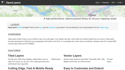 Screenshot of Openlayers.org