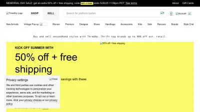 Screenshot of Thredup.com