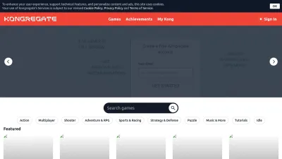 Screenshot of Kongregate.com