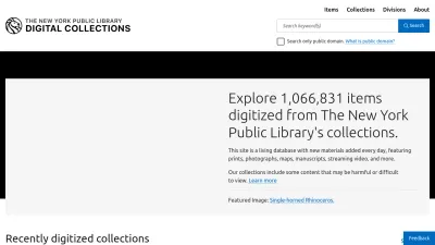 Screenshot preview of digitalcollections.nypl.org