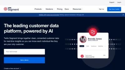 Screenshot of Segment.com