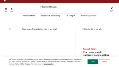 Screenshot of News.stanford.edu