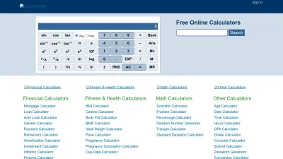 Screenshot of Calculator.net